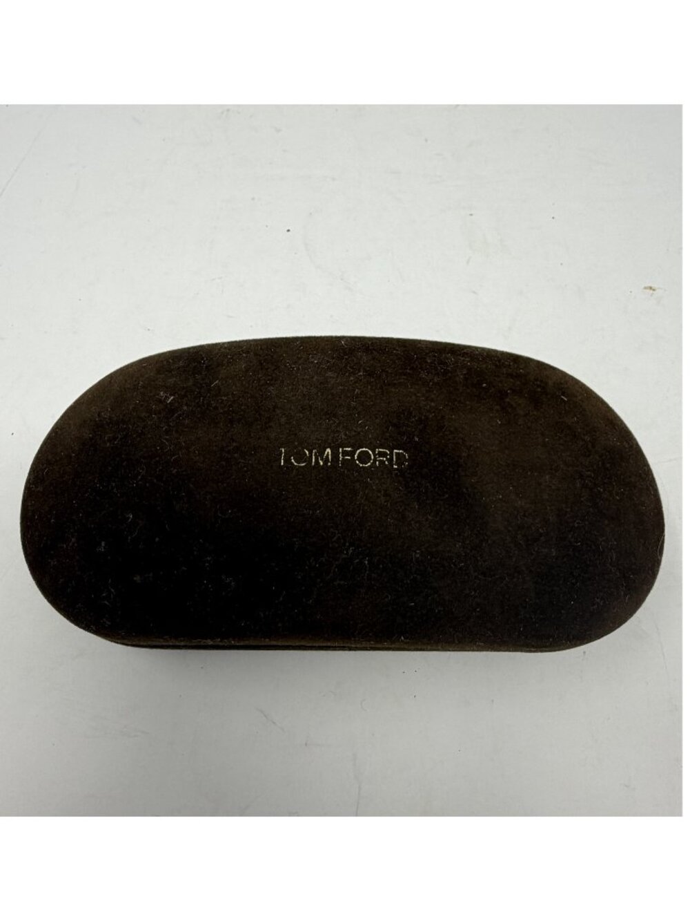 Tom Ford glasses case brown suede sunglasses gold hard clamshell